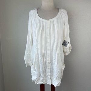 NWT JW Styles White Tunic Top Size M